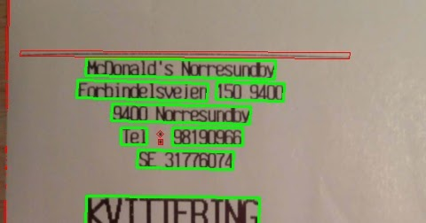 Optical character recognition example