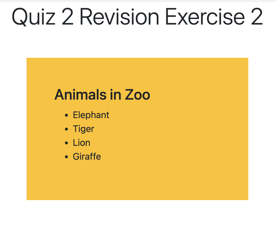 Challenge 2: Styled list with yellow background and margin