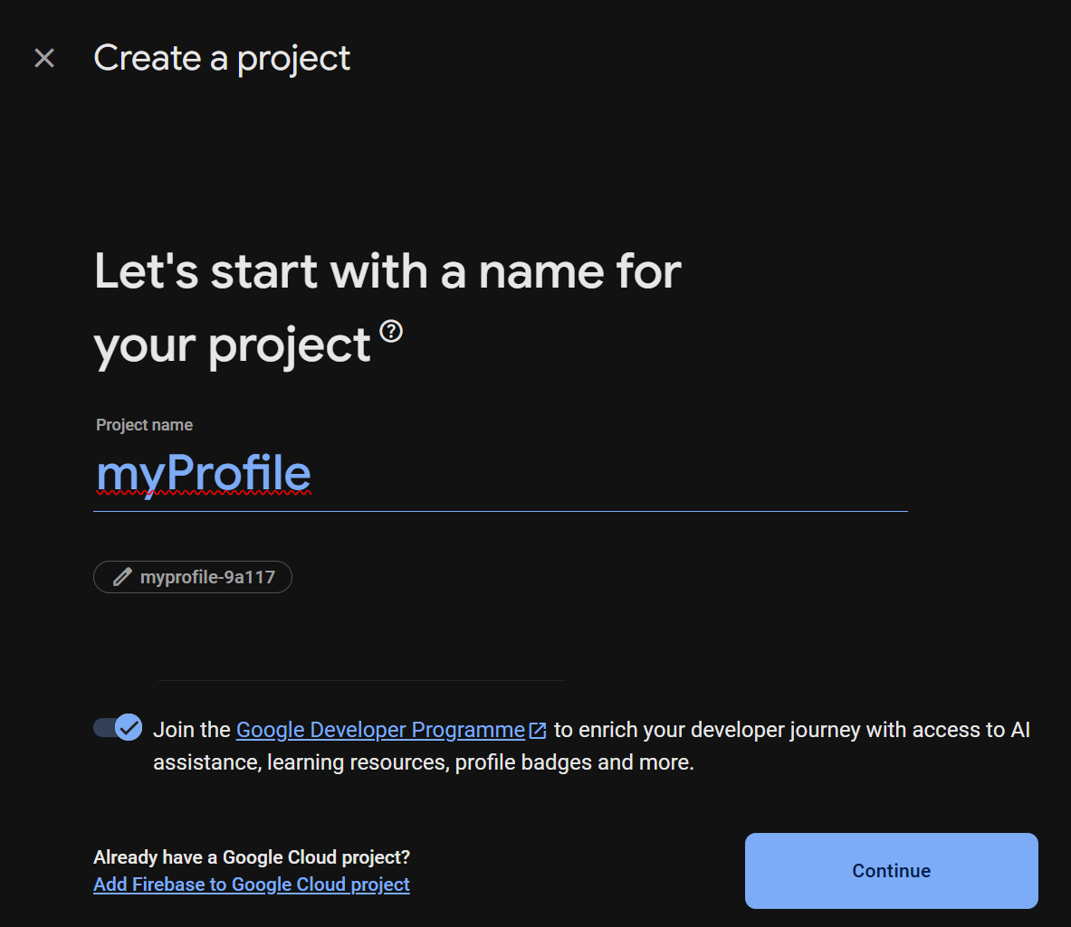 Firebase Project Name