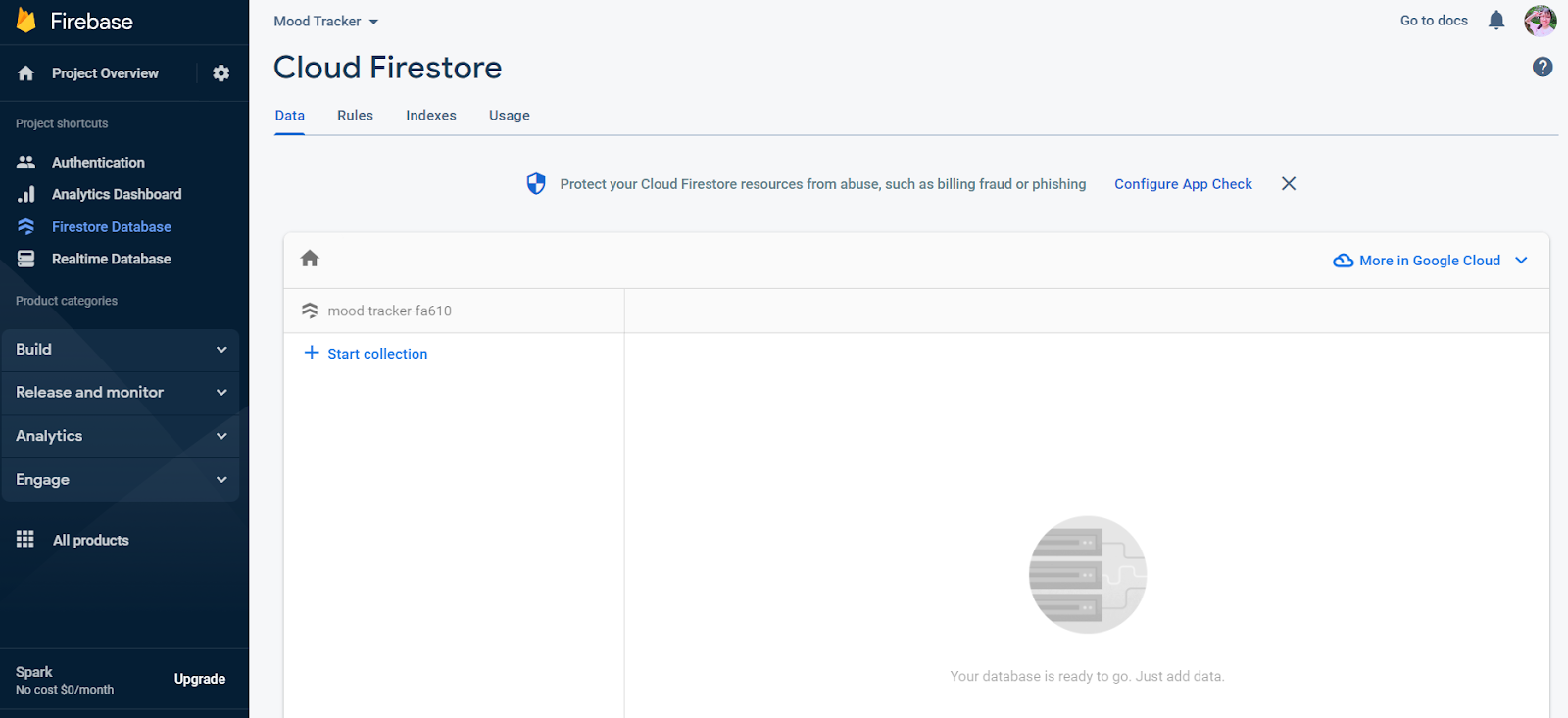 Firebase Firestore database ready to use