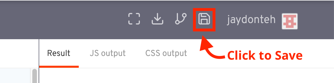 Save button in Svelte REPL interface