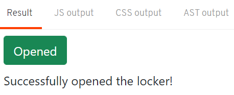PIN lock system showing successful unlock message