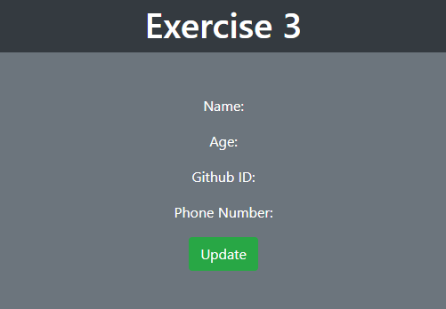 Information update page showing empty form fields