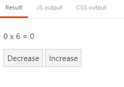 Svelte reactivity counter showing multiplication table with number 12