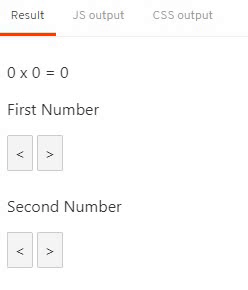 Svelte reactivity calculator showing two number inputs with multiplication