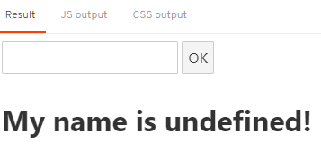 Svelte data binding name input interface showing text field