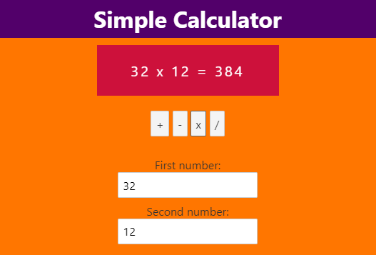 Math calculator design example 2