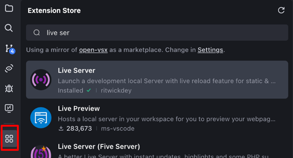 Live Server Extension