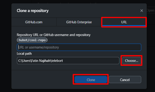 GitHub Desktop Path Selection