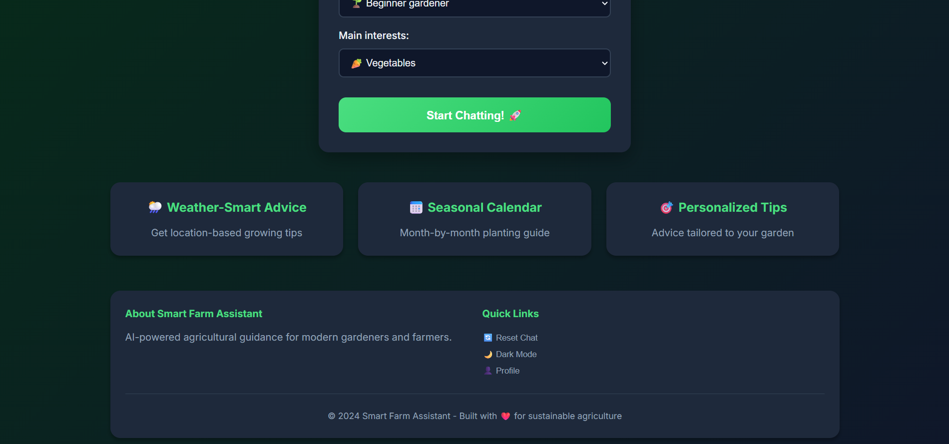 Smart Farm Assistant - Chat Interface