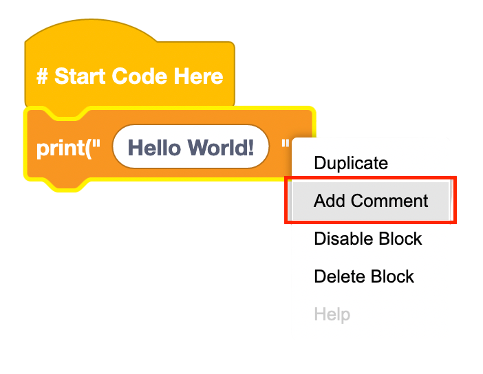 Adding Comments Step 1