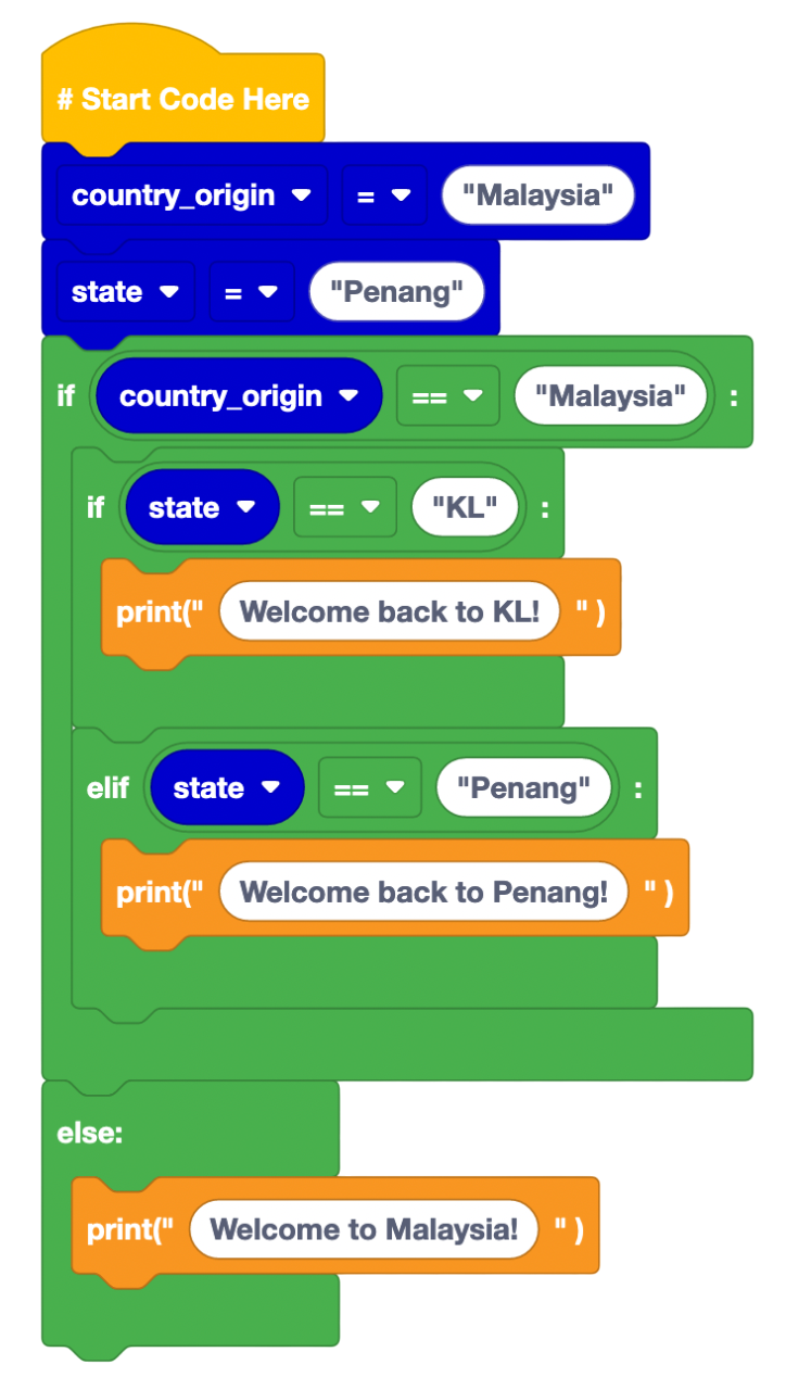 Nested Conditionals Input