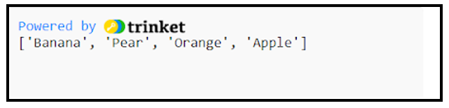 Lists Exercise 3 Output