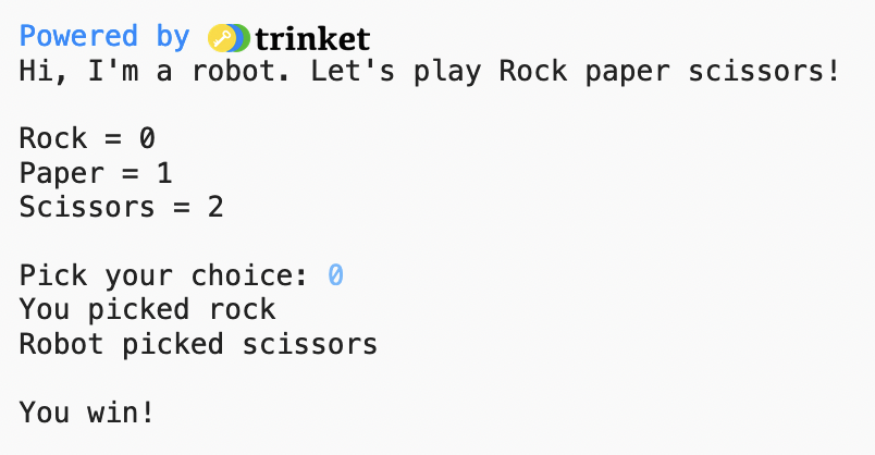 Game Example Output