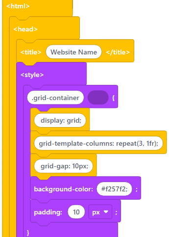 CSS Grid Example Code 1