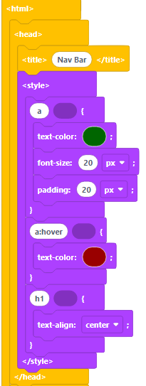 HTML Navigation Example Code 1