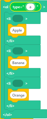Alphabetical Lowercase List Code
