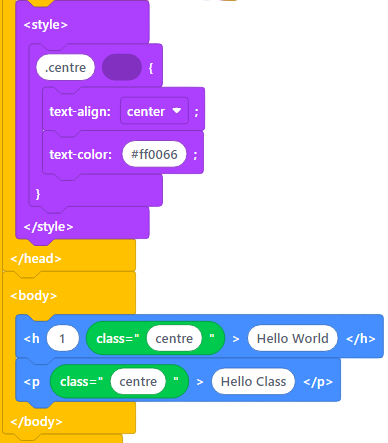 Class Selector Code Example