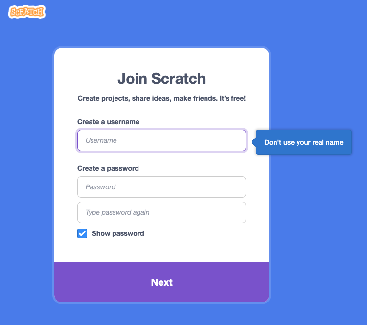 create account