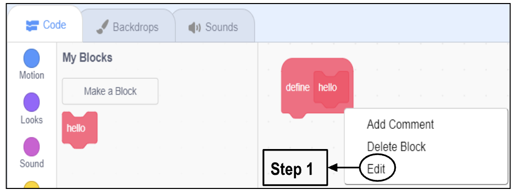 Creating Functions with Parameters Step 1