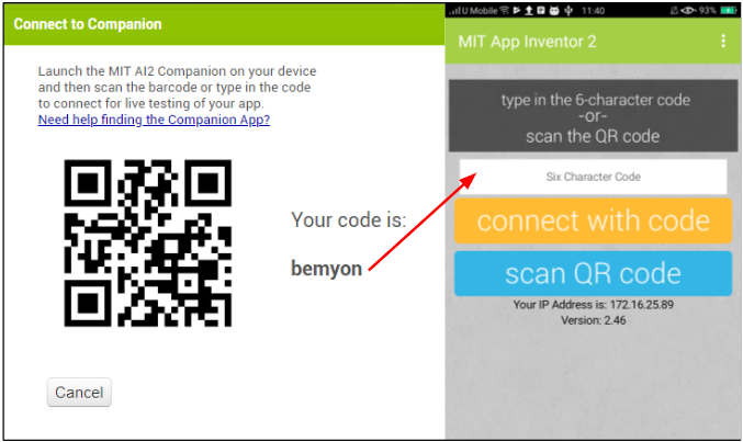 Bluestacks QR Code Connection