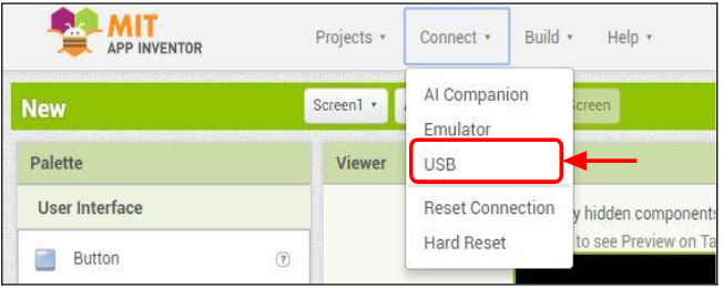MIT App Inventor USB Connection