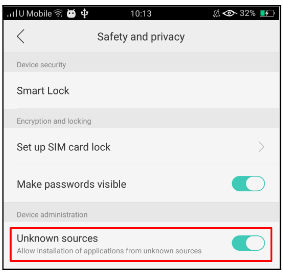 Phone Settings - Unknown Sources