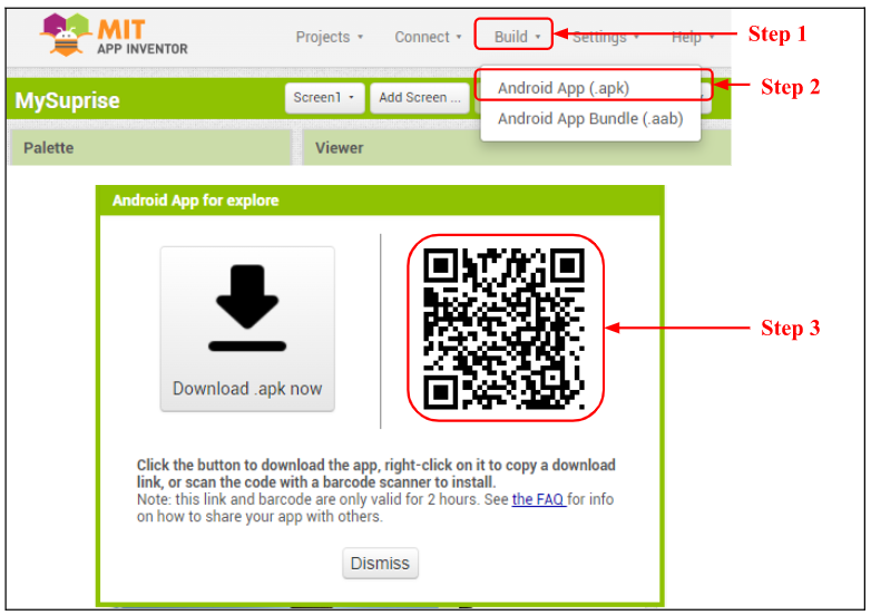 Build Menu and App Export