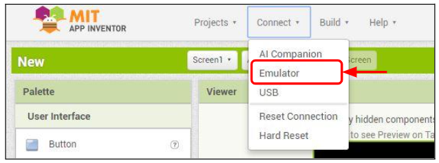 App Inventor Emulator Selection