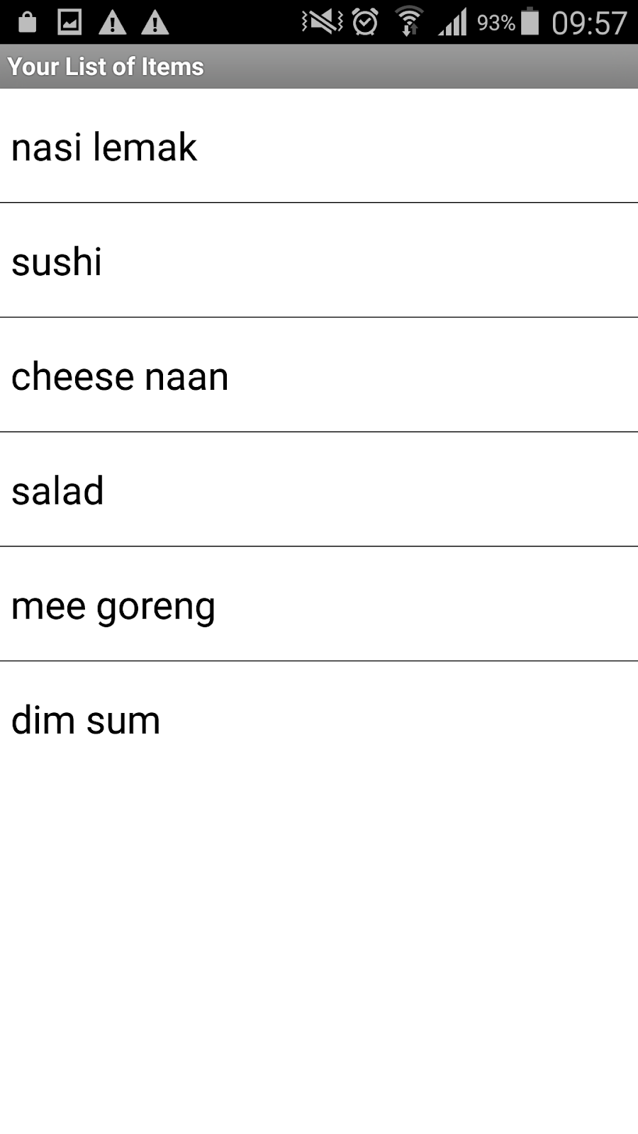 App with saved items