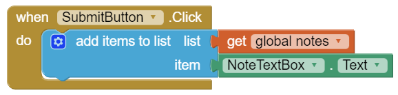 Add Items to List Block