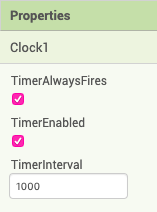 Clock Properties Default Settings