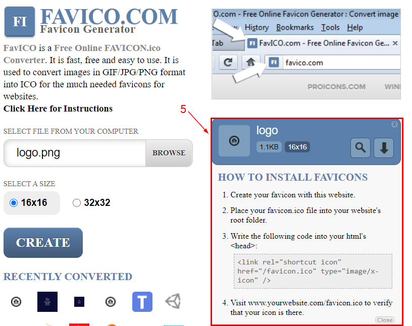 Favicon ready to download
