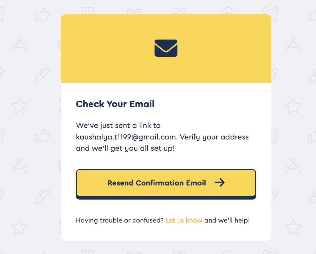 Check email notice