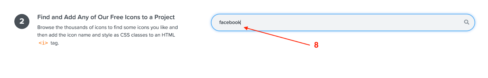 Search for Facebook icon