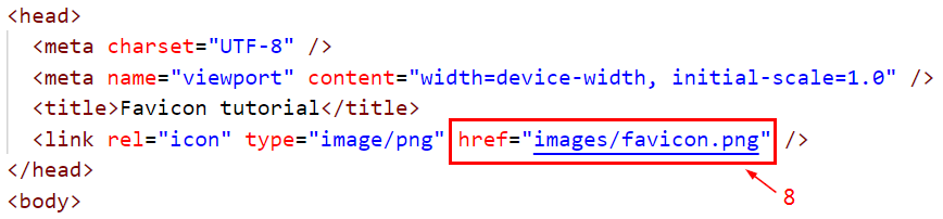 Favicon path example