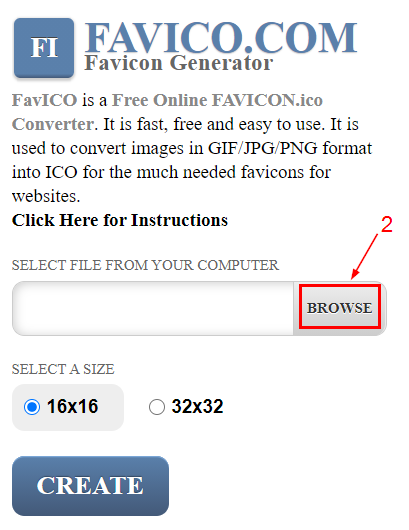 Favico.com interface