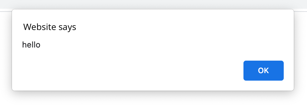 Alert dialog triggered by inline JavaScript button click