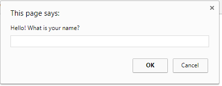 JavaScript prompt dialog asking for user input