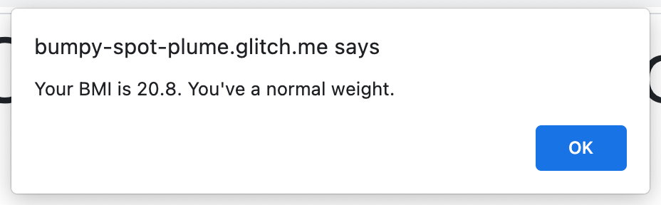 Exercise 1 - BMI result with weight category