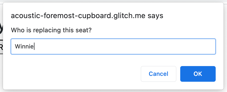 Exercise 3: New student name prompt dialog