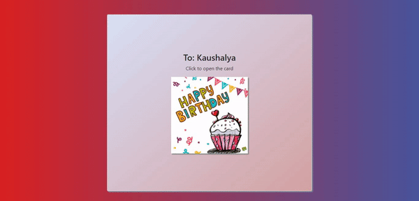 E-Greeting Card flip animation demonstration